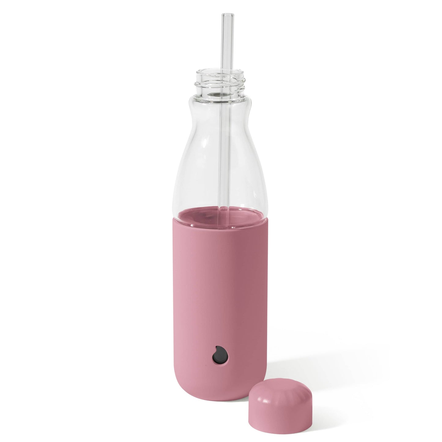 glass-original-bottle-18oz-z6 18oz_Dusty_Pink_Glass_Original_Bottle_Front_Cap_Off_Straw_In_Front_Cap_On_Straw_In.jpg