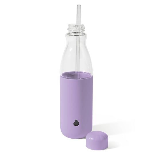 glass-original-bottle-18oz-z6 18oz_Lilac_Purple_Glass_Original_Bottle_Front_Cap_Off_Straw_In_Front_Cap_On_Straw_In.jpg