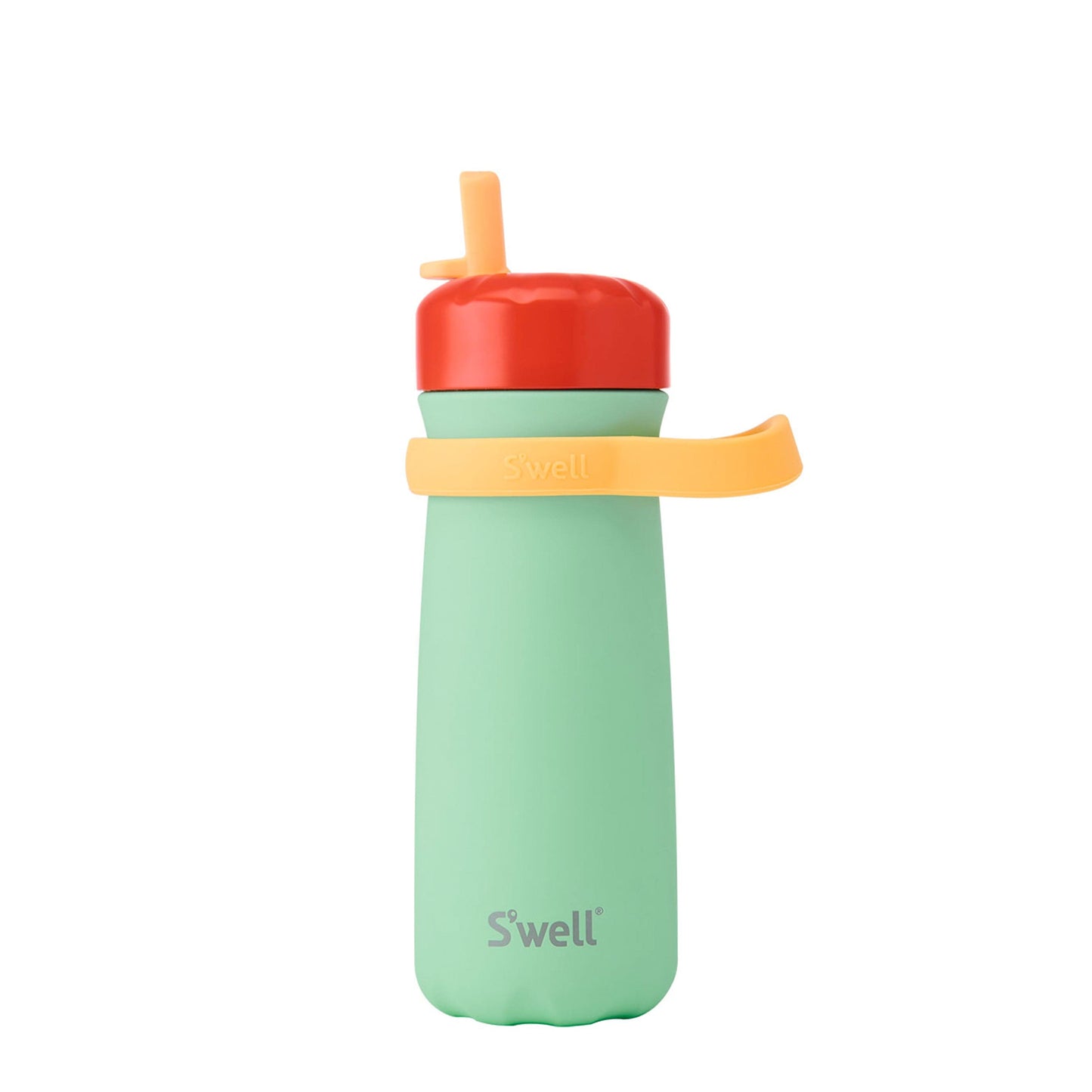 traveler-with-flip-straw-lid-16oz-g9 Swell-Kids-Water-Bottle-Traveler-16oz-Spring-Green-Front-Lid-Up.jpg